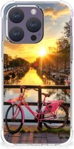 Back Case TPU Siliconen Hoesje Geschikt voor iPhone 15 Pro Telefoon Hoesje met doorzichtige rand Amsterdamse Grachten