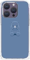 Siliconen Back Cover Geschikt voor iPhone 15 Pro Telefoonhoesje met doorzichtige rand Baby Rhino