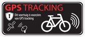 Fiets GPS Tracking Breed Zwart Sticker - Set van 3 Stickers - 8 x 3,5 cm