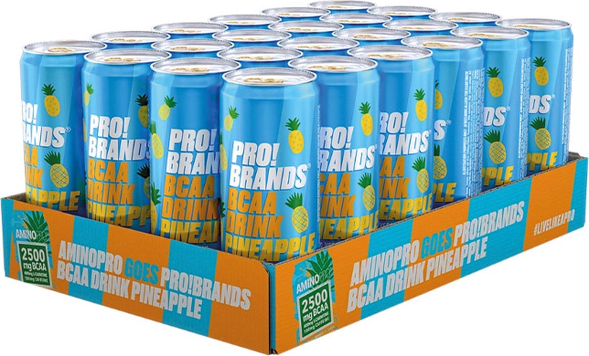 Pro!Brands | BCAA Drink | Pineapple 330ml | 24 Stuks | 24 x 330 ml