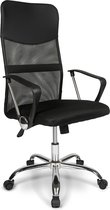 Ergodu - Chaise de bureau avec accoudoirs - Chaise de bureau réglable avec roulettes pivotantes - Chaise de Office - Hauteur réglable - Zwart