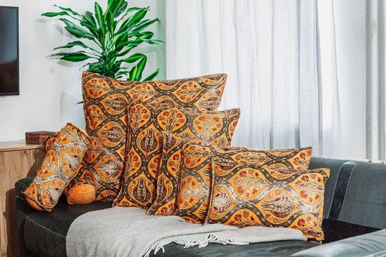 Decoratieve kussenhoes met ritssluiting voor de slaapkamer, bankkussen, perfect voor woondecoratie verkrijgbaar in meerdere maten en kleuren, 40 x 40 cm, oranje