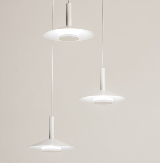 Lumidora Hanglamp 74902 - SOFIANA - 3 Lichts - Ingebouwd LED - 27.0 Watt - 1800 Lumen - 3000 Kelvin - Wit - Metaal