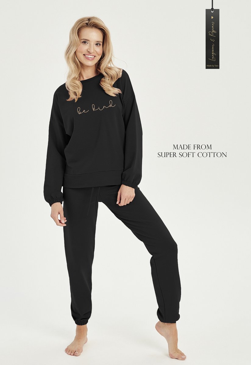 BASICDOT Joggingpak voor dames set lang trainingspak tweedelig dames vrijetijdspak lange mouwen ritssluiting, zwart, XL