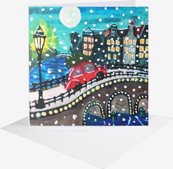 Kerstmis -Kaarten en enveloppen om zelf in te kleuren