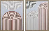 Ter Halle - Schilderij - 3D Art - Rode Bogen - Tweeluik - 45x60cm