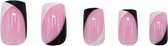 Boozyshop ® Nepnagels Black, White & Pink - Plaknagels - 24 Stuks - Kunstnagels - Press On Nails - Zwart, Wit & Roze - Manicure - Nail Art - Plaknagels met Lijm - French Nails