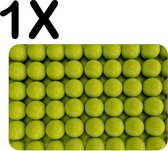 BWK Stevige Placemat - Tennis Ballen op een Rij - Set van 1 Placemats - 45x30 cm - 1 mm dik Polystyreen - Afneembaar