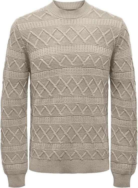 Only & Sons Trui Onswade Reg 5 Struc Crew Neck Knit 22027159 Silver Lining Mannen Maat - S