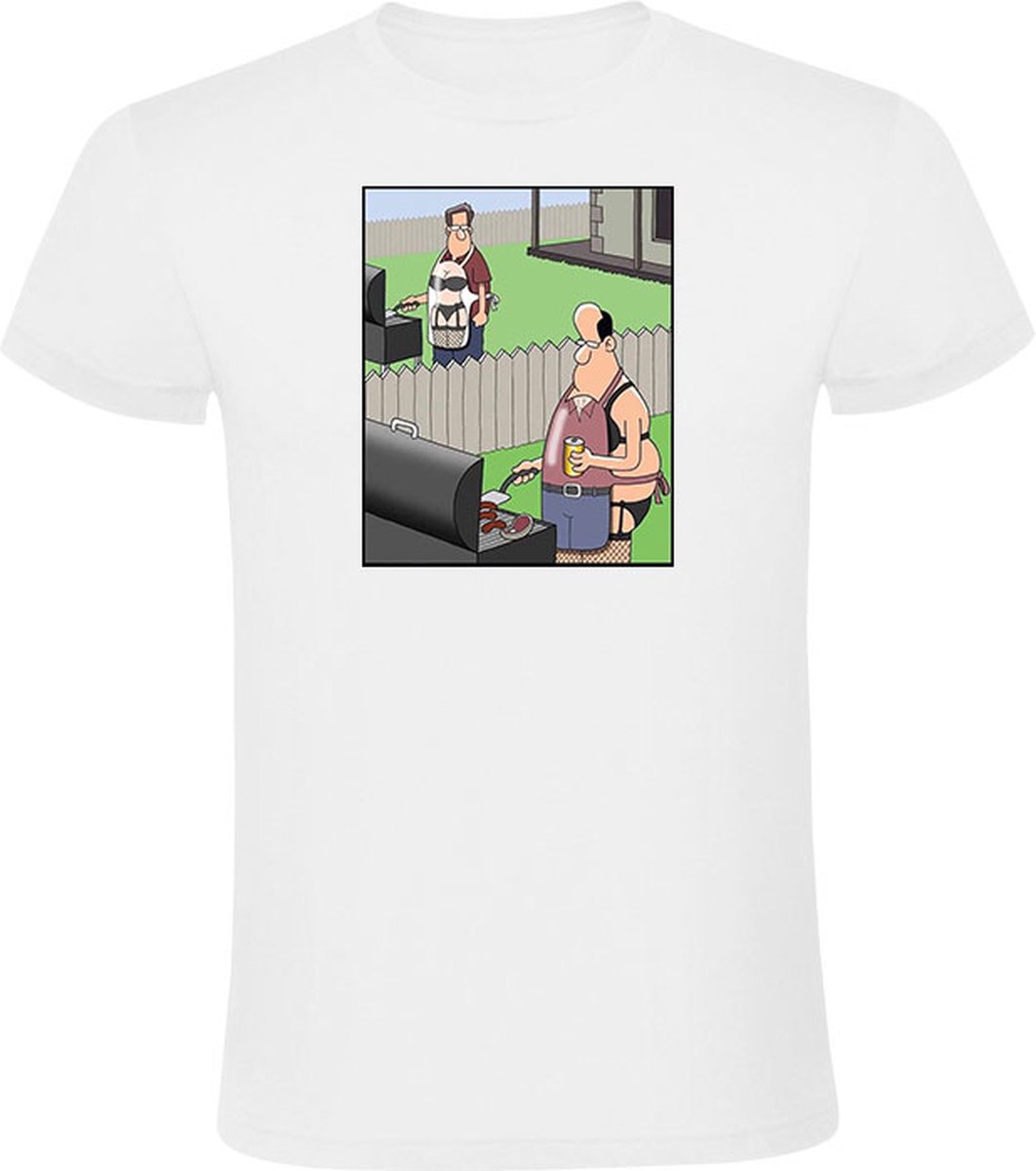 Barbecue short Heren T-shirt - lingerie - bier - sexy - man - vrouw - bbq - feest - zomer - humor - grappig