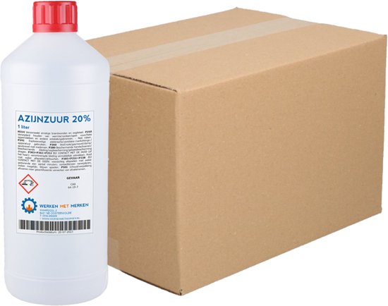 Azijnzuur 20% - Doos, 12x1 liter | bol