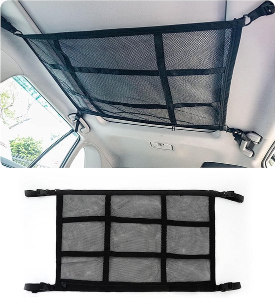 Filet de rangement de toit de SUV en maille double couche réglable