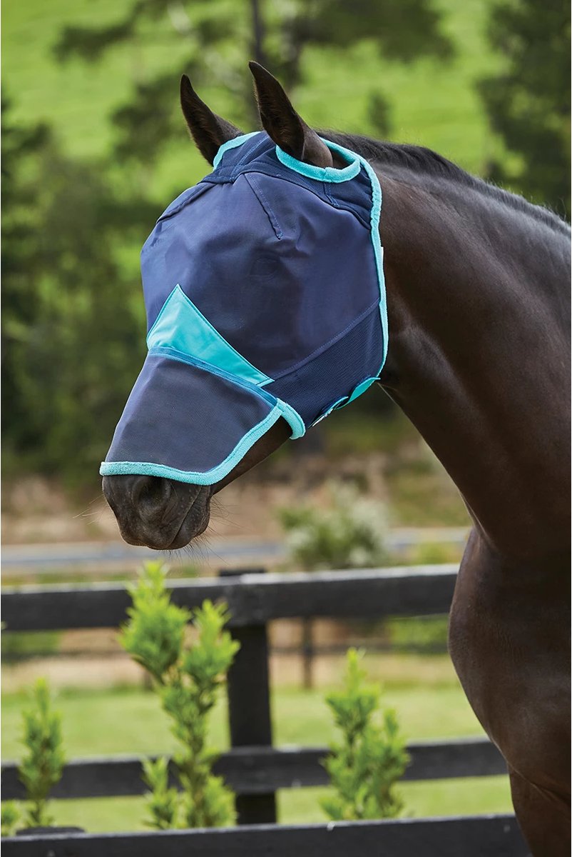 Masque Anti-mouches Shires FlyGuard Pro – Maille Fine, Oreilles Et Nez Protégés, Anti-UV, Ajustement 5 étoiles