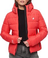 Superdry Hooded Spirit Sports Puffer Dames Jas - Active Pink - Maat L