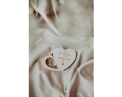 Houten ringdoosje 'Will you marry me?' - aankondiging - aanzoek - hart - verloving