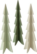 Boltze Home Decoratieve Kerstboom Teodor MDF H35,5 cm in donkergroen lichtgroen of crème
