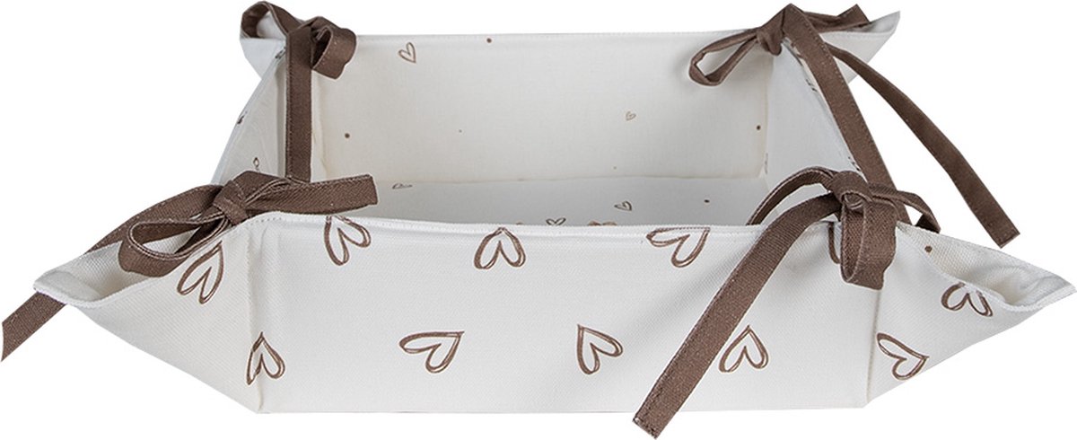 Clayre & Eef Broodmand 35x35x8 cm Wit Bruin Katoen Konijn