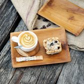 Rico & Plato Nederland houten Koffiedienblad - Serveerblad koffie - Teakhout - 2 stuks