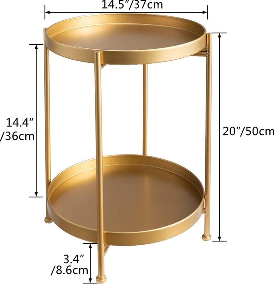 Riverdale Bijzettafel Amaro goud 44cm