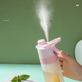 Without Lemon - Roze - Drinkfles met Spray functie - Sporten - Outdoor - Mist Sprayer - Nevel Spray - Verkoeling - 650ML