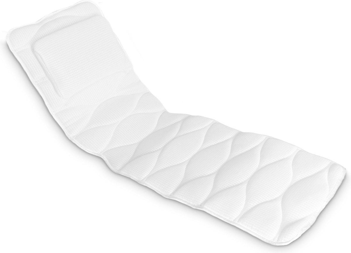 Goedkoopste Rio PLBM - luxe badkussen voor het hele lichaam - met hoofdsteun - met 21 Zuignappen- 129 x 30 cm