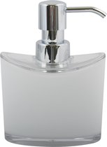 MSV Zeeppompje/dispenser Aveiro - PS kunststof - wit/zilver - 11 x 14 cm - 260 ml