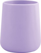 MSV Gobelet de salle de bain / porte-brosse à dents Malmo - Céramique - violet lilas - 8 x 10 cm