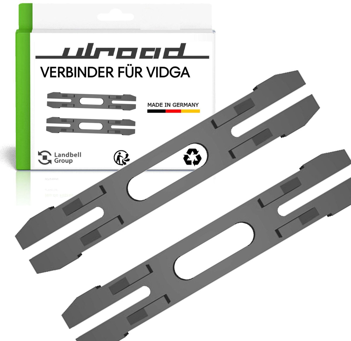 ULROAD 2x verbindingsstuk geschikt voor IKEA VIDGA voor gordijnrail geleiderail rail gordijn