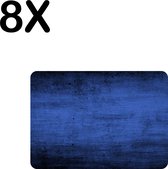 BWK Stevige Placemat - Blauwe Vegen Achtergrond - Set van 8 Placemats - 35x25 cm - 1 mm dik Polystyreen - Afneembaar