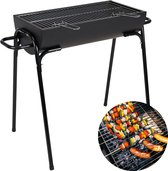 Houtskoolbarbecue - Barbecue Houtskool - BBQ - Half Cilinder - 88x50xH72cm - 60x29cm Grilloppervlak - Zwart Poedercoat - 6600g