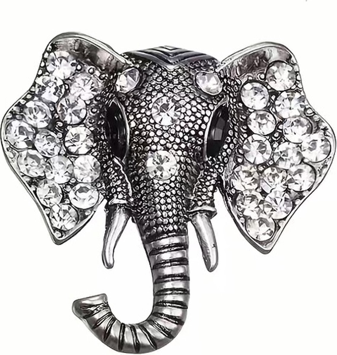 Broche Olifant Strass (Zilverkleurig) 3.5 x 3.8 cm