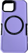 Coque de téléphone antichoc avec chargement magnétique sans fil - Convient pour iPhone 14 Plus / iPhone 15 Plus - Lilas