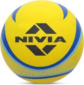 Nivia Craters volleybal/rubber gevormde volleybal/voor binnen/buiten/voor mannen/vrouwen maat - 4 (geel/blauw)