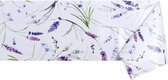 Raved Tafelzeil Lavendel Bloemen 140 cm x  260 cm - Wit - PVC - Afwasbaar