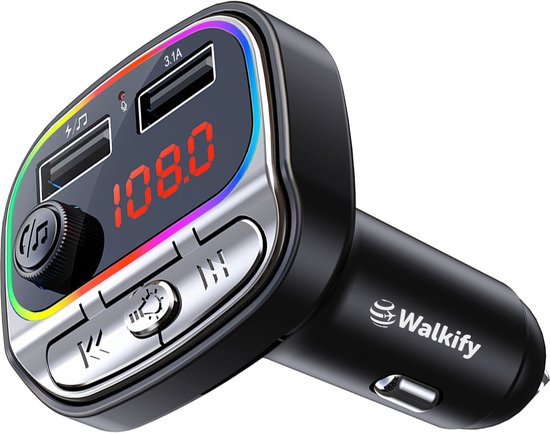 Walkify Bluetooth FM Transmitter - Autolader - Bluetooth Carkit