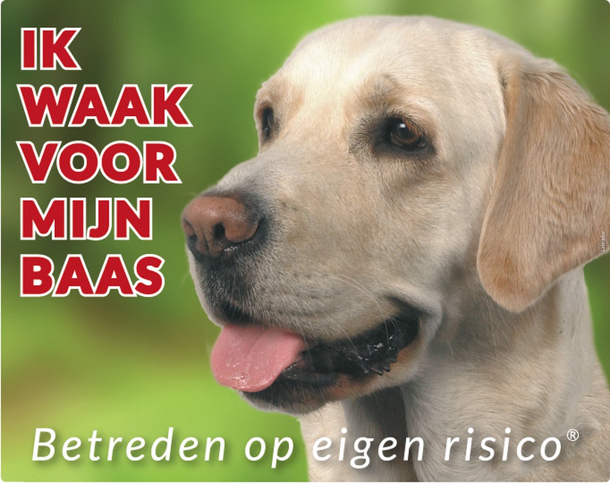 Bol.com Labrador Retriever Waakbord - Ik waak voor mijn baas aanbieding