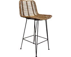 Rotan Barstoel Cas Greywash - 50x45xH98 cm