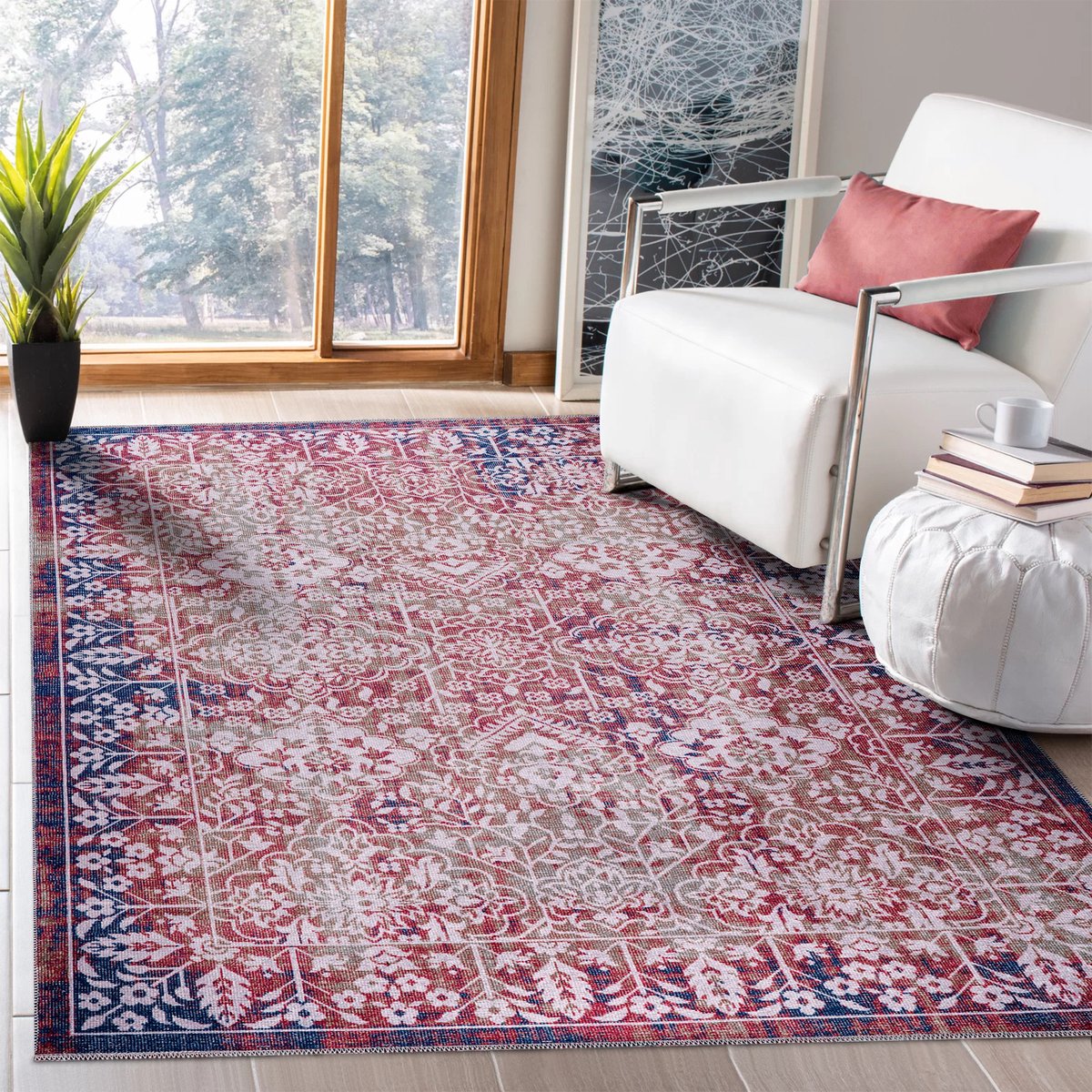 NETLINE HOME - Vloerkleed | Wasbaar Vloerkleed | Antislip | Wasbaar Tapijt voor Keuken, Slaapkamer, Hal, Woonkamer | Vloerkleed Oosters Design Tapijt | Laagpolig(200X290)