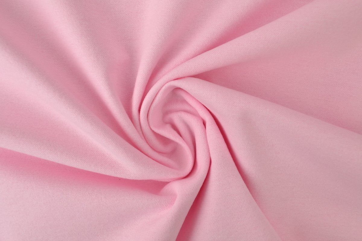 10 meter molton stof - Baby roze - 100% katoen - Molton stof op rol