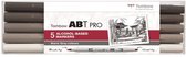Tombow ABT Pro set Warm grey colors 5 stuks