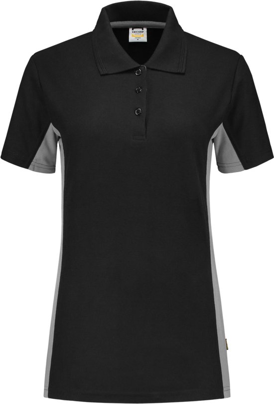 Tricorp Poloshirt Bi-color dames - 202003 - zwart / grijs - maat XS