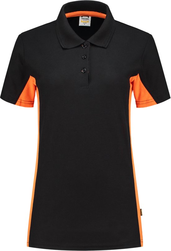 Tricorp Poloshirt Bi-color dames - 202003 - zwart / oranje - maat S