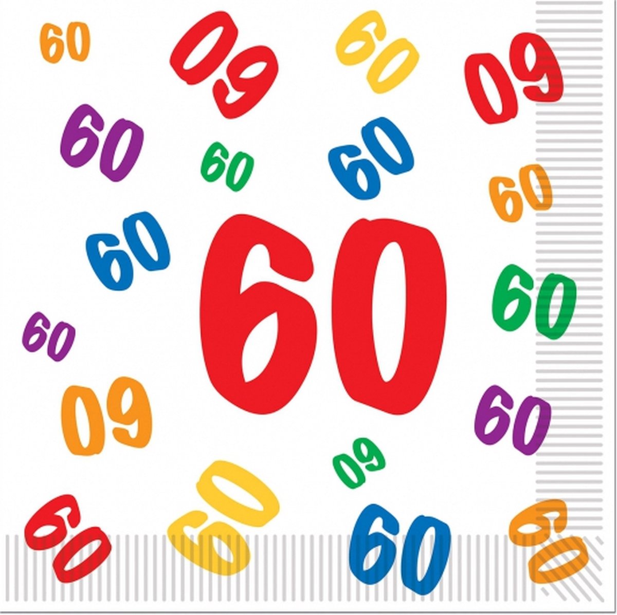 48x stuks 60 jaar leeftijd themafeest servetten 33 x 33 cm papier - 60e verjaardag papieren servetjes