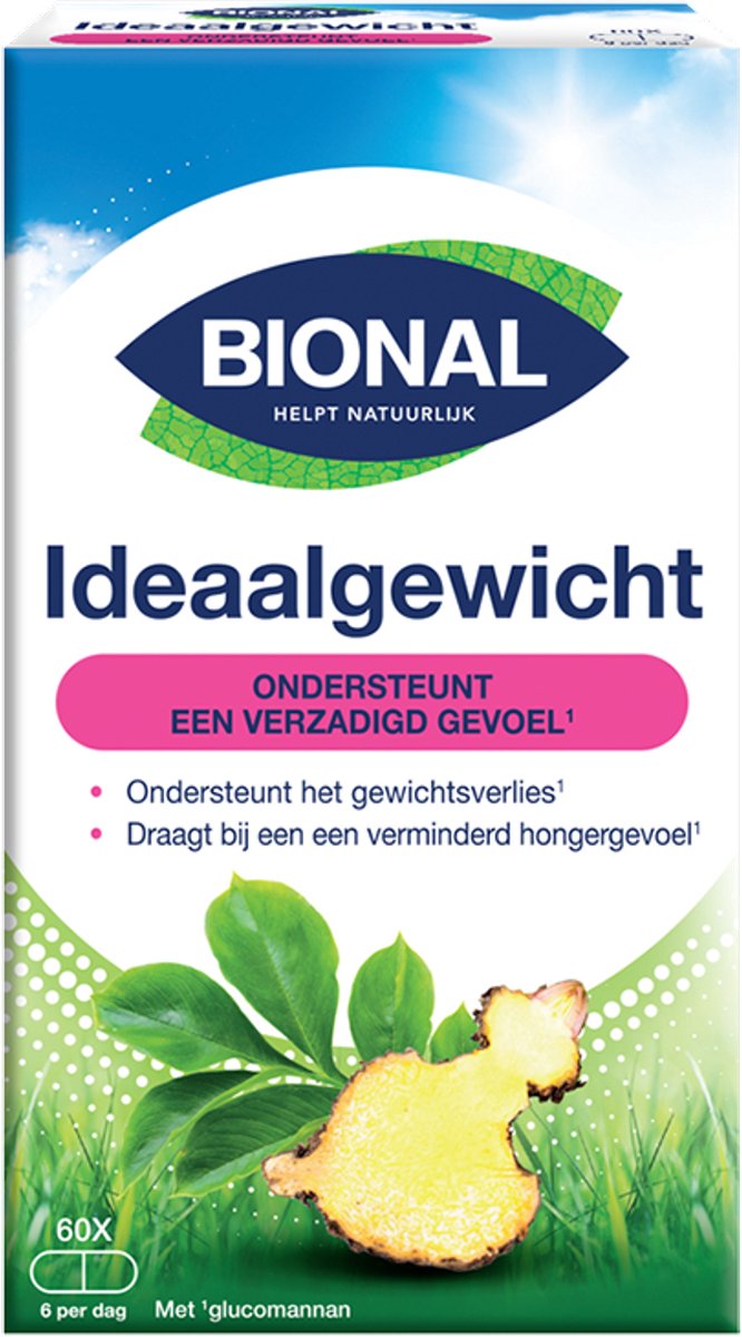 Bional IdeaalGewicht - Afslanksupplement - Afslankpillen met glucomannan - 60 tabletten voor afvallen - Bional