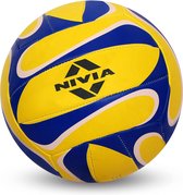 Nivia Kross Rubber Hand Stitched Volleyball for Youth & Men (Yellow/Blue, Size-4) Material-Rubber | Air Retention and High Bounce | Rubberized Stitching | Ideal for Training