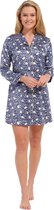 Pastunette dames nachthemd Satijn L/M - Flower - 42 - Blauw