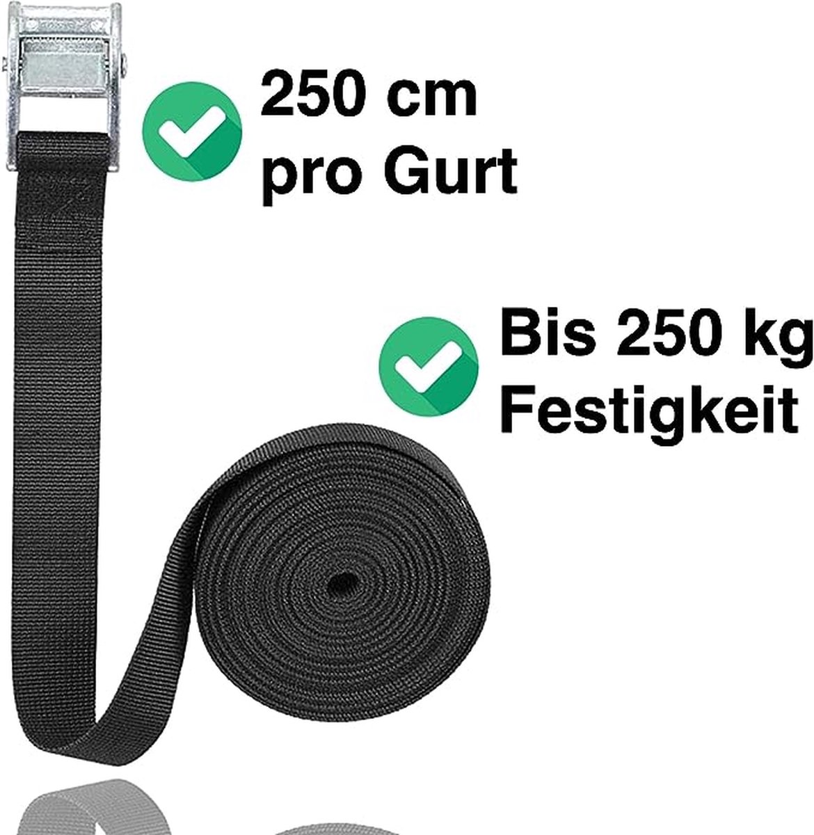 Lot De 5 Sangles D'Arrimage 250 Cm Avec Pince – Fixation Robuste Pour Camping, Transport & Charges