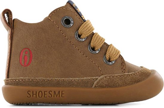 Baby | Veterschoenen | Jongens | Cognac | Leer | Shoesme | Maat 23