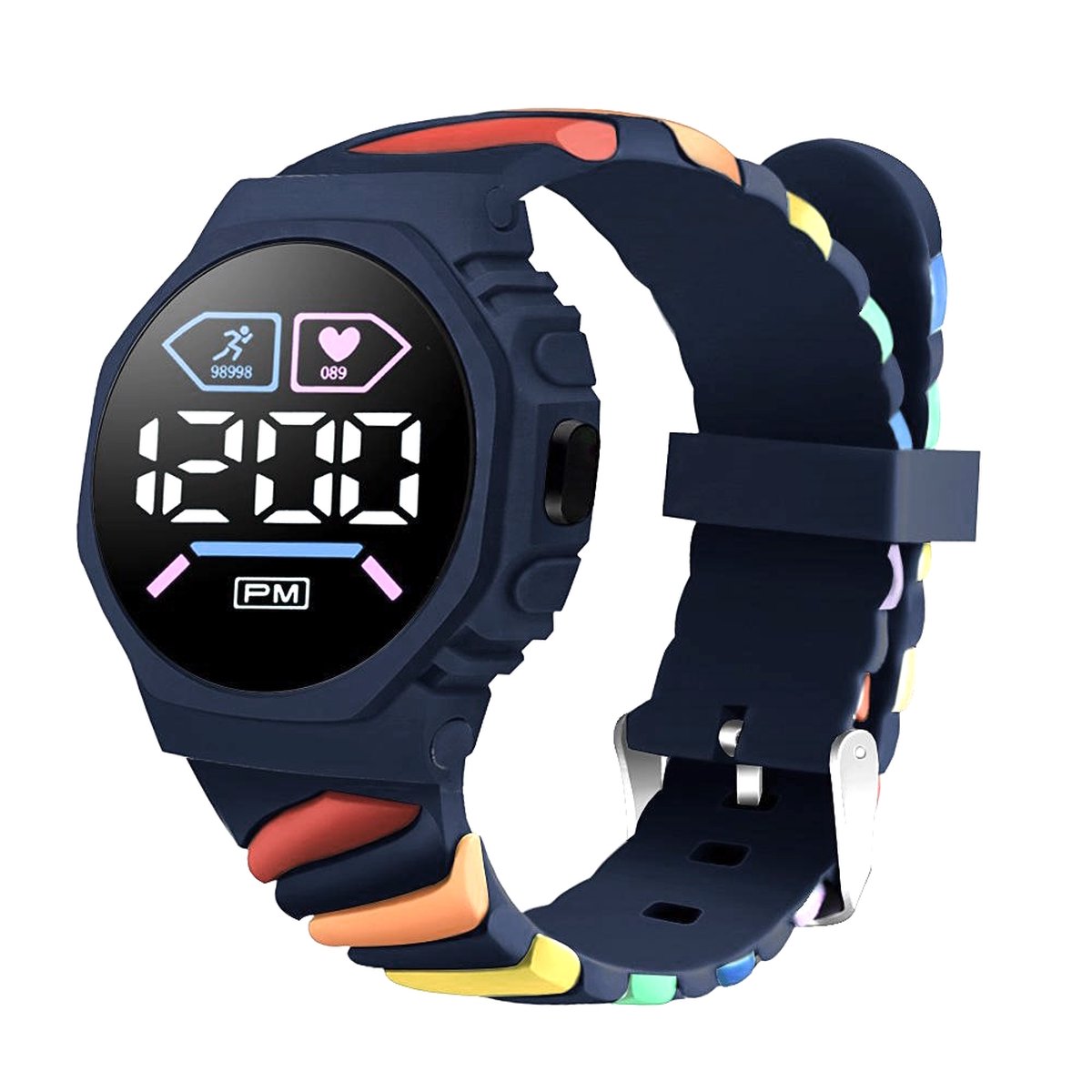 Swirl Digital Horloge - Blauw | Ø 37 mm | Siliconen | Fashion Favorite