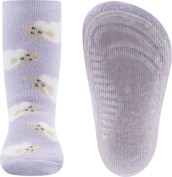 Ewers stopper sokken vos, sokken met antislip zool voor jongens, antislip sokken met rubberen zool, 1 paar antislip kindersokken voor jongens, maat 19-20, blauw